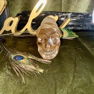 Premier Brazilian Citrine Skull with Hat Carving – 596 g, 4″×3″